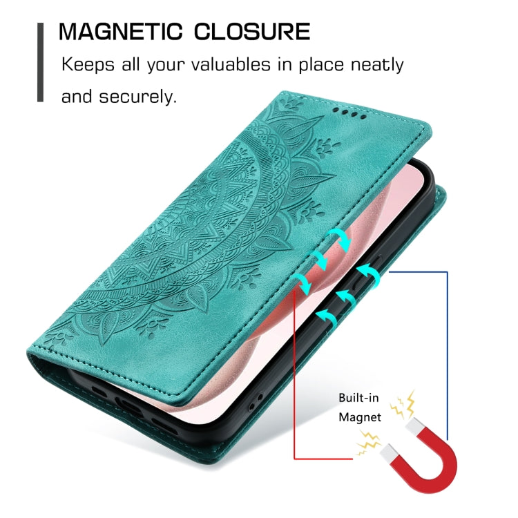 For iPhone 16 Pro Totem Embossed Magnetic Leather Phone Case(Green) - iPhone 16 Pro Cases by PMC TechLife | Online Shopping South Africa | PMC TechLife | Buy Now Pay Later Mobicred