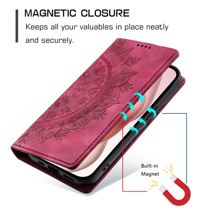 For iPhone 16 Totem Embossed Magnetic Leather Phone Case(Red) - iPhone 16 Cases by PMC TechLife | Online Shopping South Africa | PMC TechLife | Buy Now Pay Later Mobicred