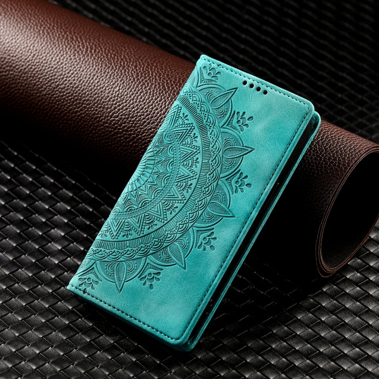 For iPhone 16 Totem Embossed Magnetic Leather Phone Case(Green) - iPhone 16 Cases by PMC Jewellery | Online Shopping South Africa | PMC Jewellery | Buy Now Pay Later Mobicred