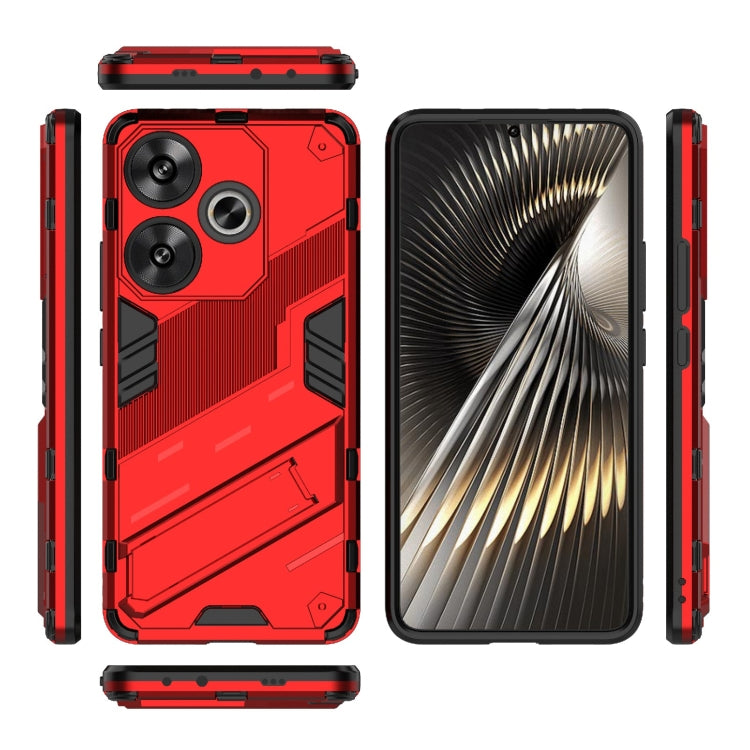 For Xiaomi Redmi Turbo 3 5G Punk Armor 2 in 1 PC + TPU Phone Case with Holder(Red) - Xiaomi Cases by PMC Jewellery | Online Shopping South Africa | PMC Jewellery | Buy Now Pay Later Mobicred