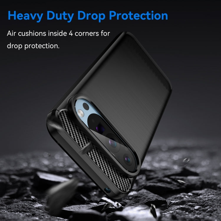 For Google Pixel 9 Pro 5G Carbon Fiber Brushed Texture TPU Phone Case(Black) - Google Cases by PMC TechLife | Online Shopping South Africa | PMC TechLife | Buy Now Pay Later Mobicred