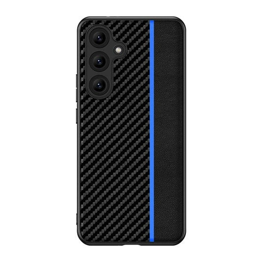 For Samsung Galaxy S25+ 5G Ultra-thin Carbon Fiber Texture Splicing Phone Case(Blue) - Galaxy S25+ 5G Cases by PMC Jewellery | Online Shopping South Africa | PMC Jewellery | Buy Now Pay Later Mobicred