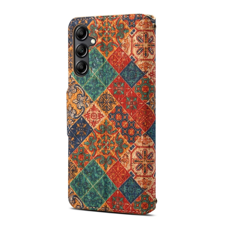 For Samsung Galaxy S24+ 5G Denior Flower Language Series Cork Fabric Oil Edge Leather Phone Case(Winter) - Galaxy S24+ 5G Cases by Denior | Online Shopping South Africa | PMC Jewellery | Buy Now Pay Later Mobicred