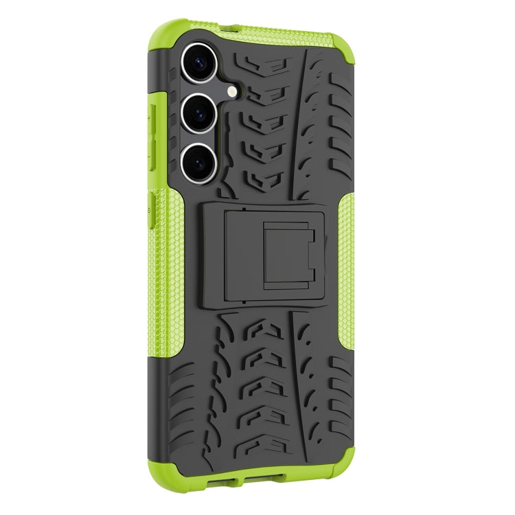 For Samsung Galaxy S24+ Tire Texture TPU + PC Phone Case with Holder(Green) - Galaxy S24+ 5G Cases by PMC TechLife | Online Shopping South Africa | PMC TechLife