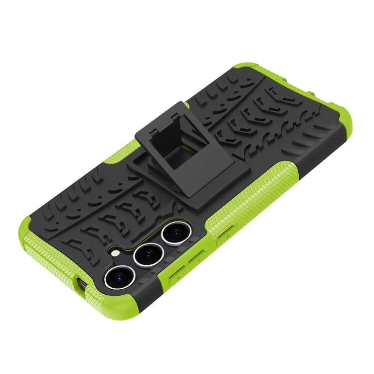 For Samsung Galaxy S24+ Tire Texture TPU + PC Phone Case with Holder(Green) - Galaxy S24+ 5G Cases by PMC Jewellery | Online Shopping South Africa | PMC Jewellery