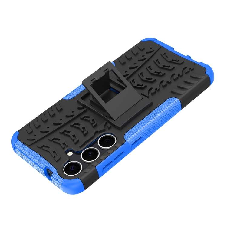 For Samsung Galaxy S24+ Tire Texture TPU + PC Phone Case with Holder(Blue) - Galaxy S24+ 5G Cases by PMC Jewellery | Online Shopping South Africa | PMC Jewellery