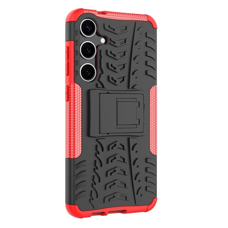 For Samsung Galaxy S24+ Tire Texture TPU + PC Phone Case with Holder(Red) - Galaxy S24+ 5G Cases by PMC Jewellery | Online Shopping South Africa | PMC Jewellery