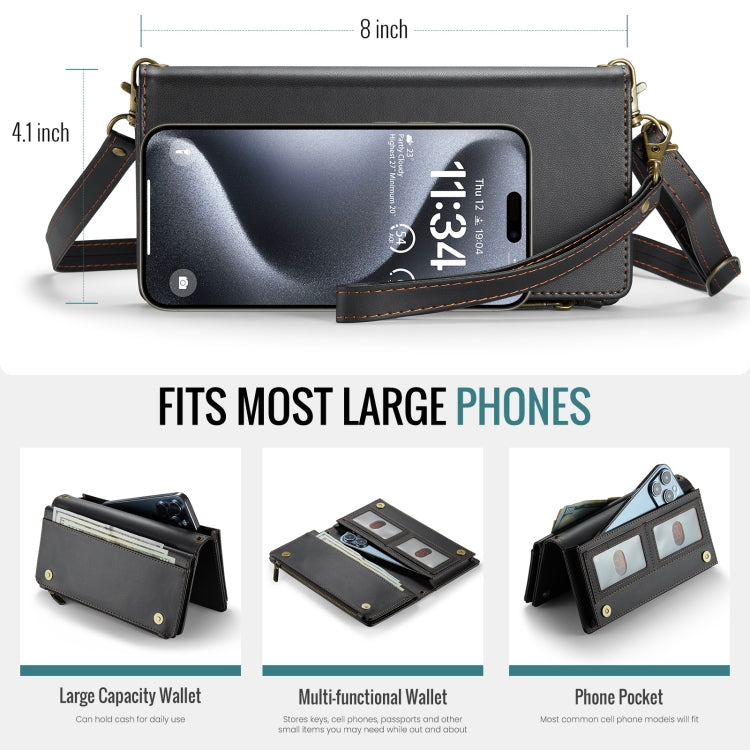 CaseMe ME10 Universal Wallet Phone Case with Lanyard(Black) - free shipping - PMC Jewellery - Order now!
