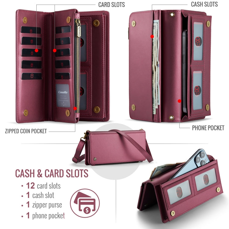 CaseMe ME10 Universal Wallet Phone Case with Lanyard(Wine Red) - free shipping - PMC Jewellery - Order now!