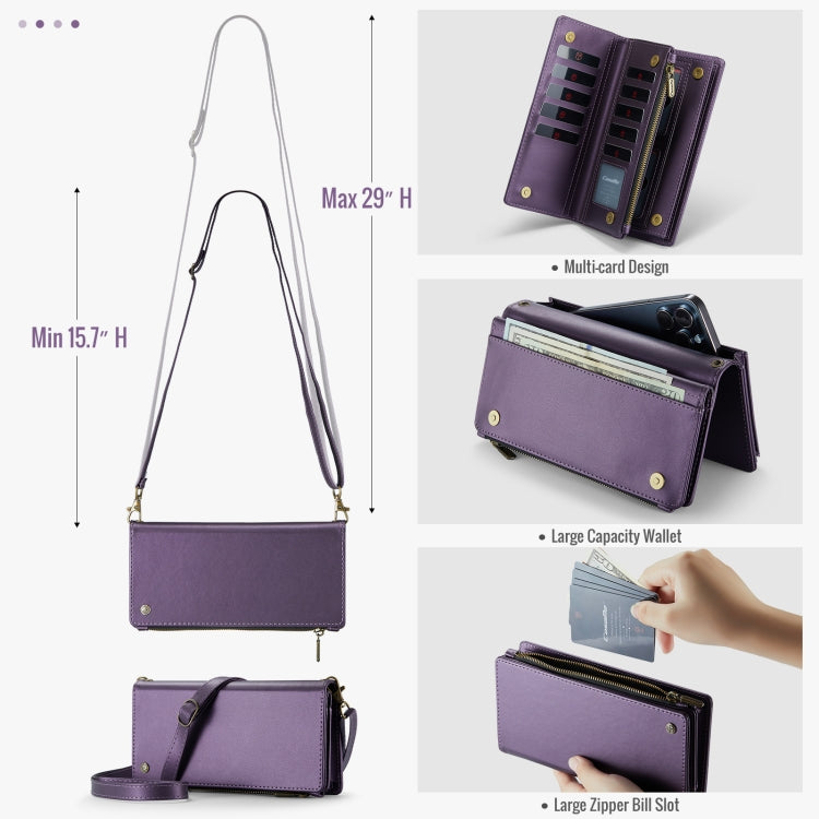 CaseMe ME10 Universal Wallet Phone Case with Lanyard(Purple) - Universal Leather Case by CaseMe | Online Shopping South Africa | PMC Jewellery | Buy Now Pay Later Mobicred