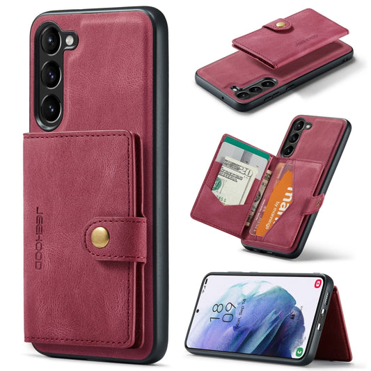 For Samsung Galaxy S24 5G JEEHOOD J01 Retro Magnetic Detachable Wallet Phone Case(Red) - Galaxy S24 5G Cases by JEEHOOD | Online Shopping South Africa | PMC Jewellery | Buy Now Pay Later Mobicred