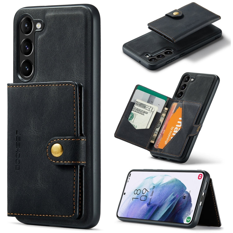 For Samsung Galaxy S24+ 5G JEEHOOD J01 Retro Magnetic Detachable Wallet Phone Case(Black) - Galaxy S24+ 5G Cases by JEEHOOD | Online Shopping South Africa | PMC Jewellery | Buy Now Pay Later Mobicred