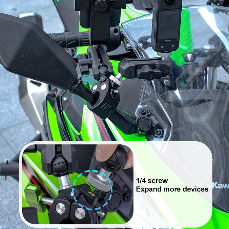 RUIGPRO Crab Clamp Action Camera Bracket Dual-Head Crab 3-Stage Selfie Stick - Holder by RUIGPRO | Online Shopping South Africa | PMC TechLife | Buy Now Pay Later Mobicred