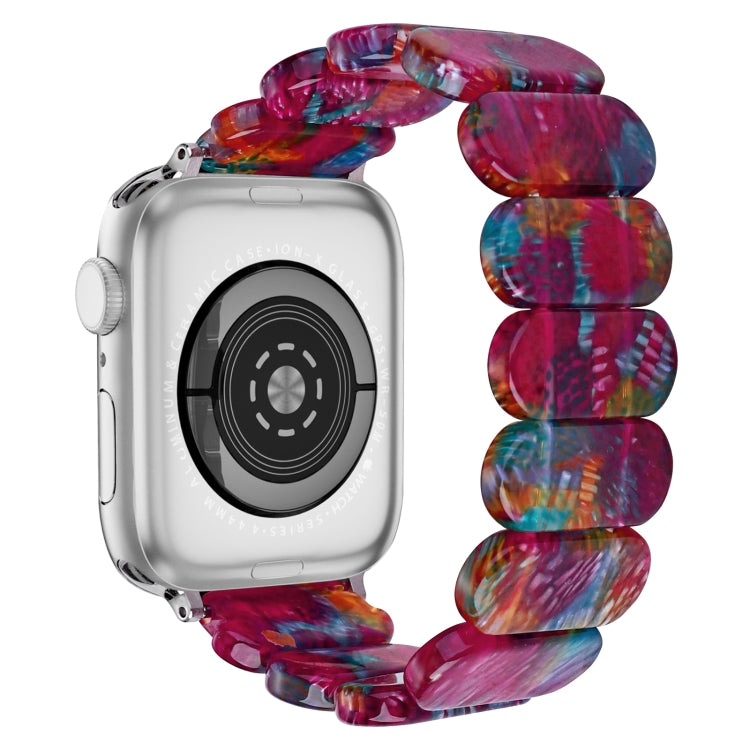 For Apple Watch SE 2023 44mm Stretch Rope Resin Watch Band(Pearlescent Rainbow) - Watch Bands by PMC Jewellery | Online Shopping South Africa | PMC Jewellery