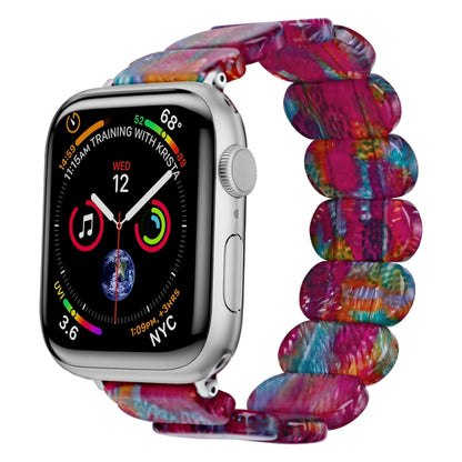 For Apple Watch Series 2 38mm Stretch Rope Resin Watch Band(Pearlescent Rainbow) - Watch Bands by PMC Jewellery | Online Shopping South Africa | PMC Jewellery