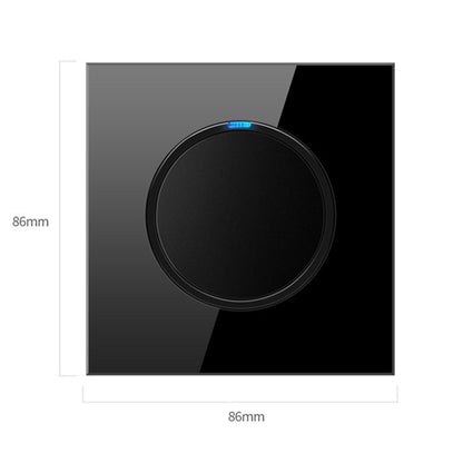 86mm Round LED Tempered Glass Switch Panel, Black Round Glass, Style:Two Open Dual Control - Switch by PMC Jewellery | Online Shopping South Africa | PMC Jewellery | Buy Now Pay Later Mobicred