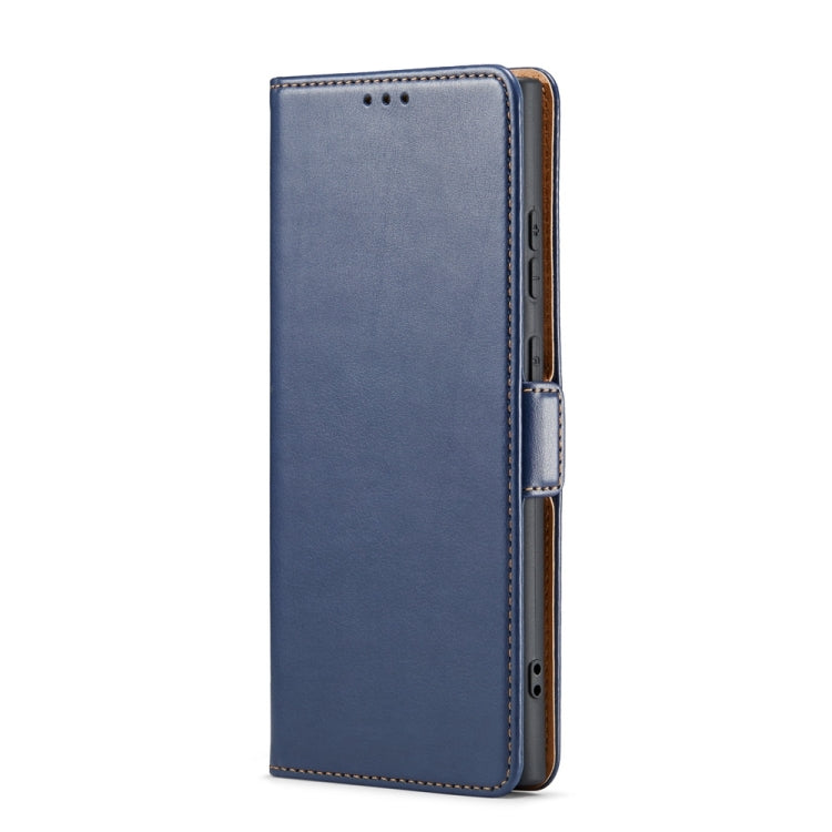 For Samsung Galaxy S24 Ultra 5G Fierre Shann PU Genuine Leather Texture Phone Case(Blue) - Galaxy S24 Ultra 5G Cases by FIERRE SHANN | Online Shopping South Africa | PMC Jewellery | Buy Now Pay Later Mobicred