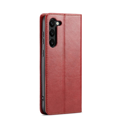 For Samsung Galaxy S24+ 5G Fierre Shann PU Genuine Leather Texture Phone Case(Red) - Galaxy S24+ 5G Cases by FIERRE SHANN | Online Shopping South Africa | PMC Jewellery | Buy Now Pay Later Mobicred