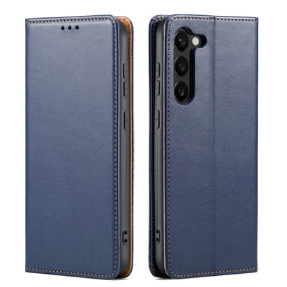 For Samsung Galaxy S24 5G Fierre Shann PU Genuine Leather Texture Phone Case(Blue) - Galaxy S24 5G Cases by FIERRE SHANN | Online Shopping South Africa | PMC Jewellery | Buy Now Pay Later Mobicred