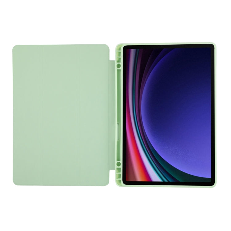 For Samsung Galaxy Tab S9 3-Fold Pure Color TPU Leather Tablet Case with Pen Slot(Green) - Galaxy Tab S9 Cases by PMC Jewellery | Online Shopping South Africa | PMC Jewellery | Buy Now Pay Later Mobicred