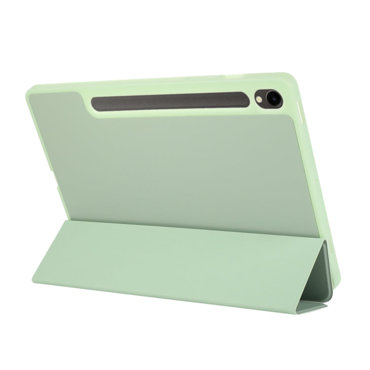 For Samsung Galaxy Tab S9 3-Fold Pure Color TPU Leather Tablet Case with Pen Slot(Green) - Galaxy Tab S9 Cases by PMC Jewellery | Online Shopping South Africa | PMC Jewellery | Buy Now Pay Later Mobicred