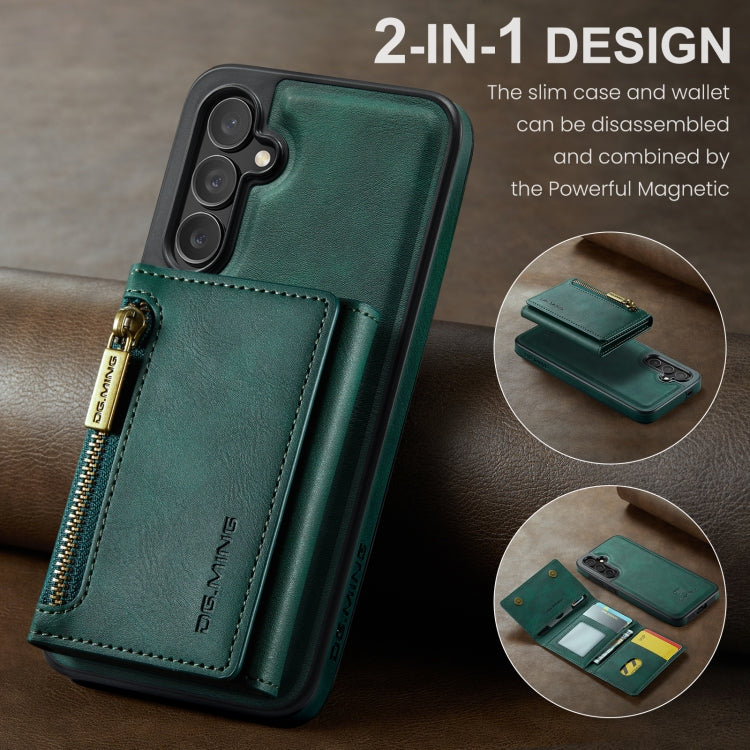 For Samsung Galaxy S24 5G DG.MING M5 Series Zip RFID Multi Card Detachable Leather Phone Case(Green) - Galaxy S24 5G Cases by DG.MING | Online Shopping South Africa | PMC Jewellery | Buy Now Pay Later Mobicred