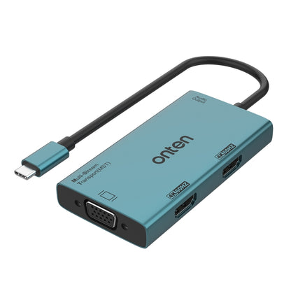 Onten M206 4K 60Hz 4 in 1 Type-C to Dual HDMI + VGA + 3.5mm Video Converter Adapter - USB HUB by Onten | Online Shopping South Africa | PMC Jewellery | Buy Now Pay Later Mobicred