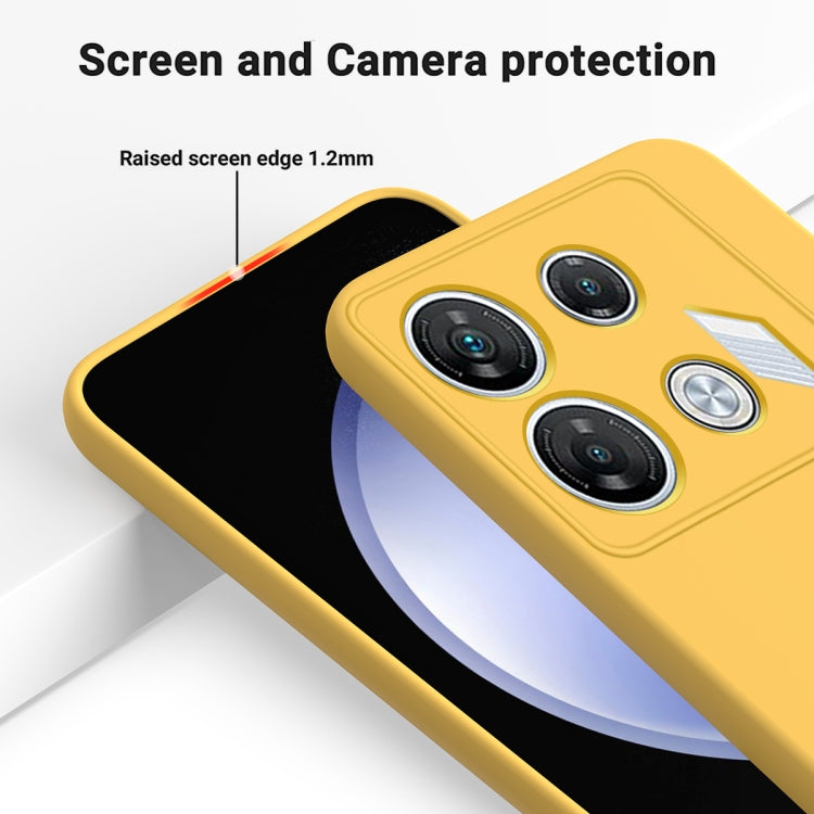 For Infinix GT 10 Pro Solid Color Liquid Silicone Dropproof Full Coverage Protective Case(Yellow) - Infinix Cases by PMC TechLife | Online Shopping South Africa | PMC TechLife