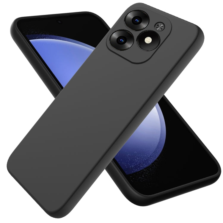 For Infinix Hot 40i Solid Color Liquid Silicone Dropproof Full Coverage Protective Case(Black) - Infinix Cases by PMC TechLife | Online Shopping South Africa | PMC TechLife | Buy Now Pay Later Mobicred