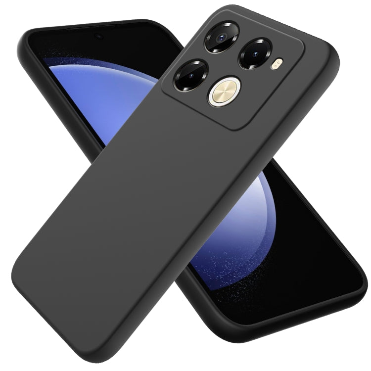 For Infinix Note 40 Pro 5G / 40 Pro+ 5G Solid Color Liquid Silicone Dropproof Full Coverage Phone Case(Black) - Infinix Cases by PMC TechLife | Online Shopping South Africa | PMC TechLife | Buy Now Pay Later Mobicred