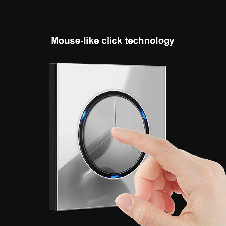 86mm Round LED Tempered Glass Switch Panel, Gray Round Glass, Style:Two Open Dual Control - free shipping - PMC Jewellery - Order now!