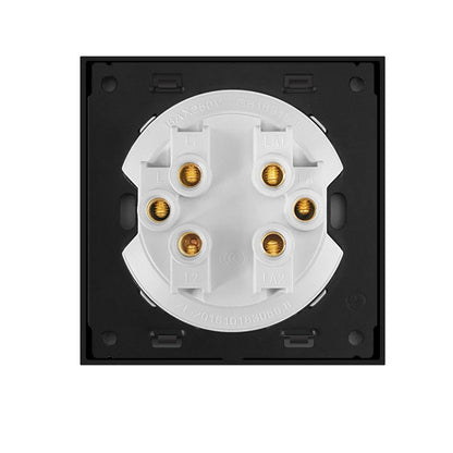 86mm Round LED Tempered Glass Switch Panel, Gray Round Glass, Style:Four Open Dual Control - Switch by PMC Jewellery | Online Shopping South Africa | PMC Jewellery | Buy Now Pay Later Mobicred