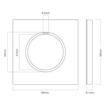 86mm Round LED Tempered Glass Switch Panel, Gray Round Glass, Style:One Open Multiple Control - Switch by PMC Jewellery | Online Shopping South Africa | PMC Jewellery | Buy Now Pay Later Mobicred