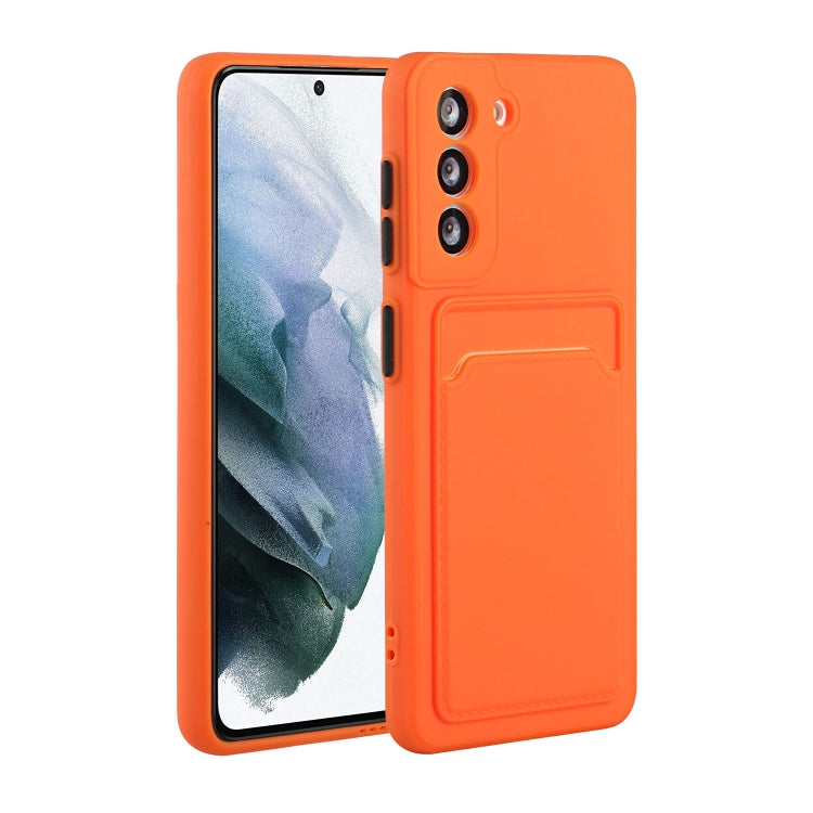 For Samsung Galaxy S24 5G / S25 5G Card Slot Design Shockproof TPU Phone Case(Orange) - Galaxy S24 5G Cases by PMC Jewellery | Online Shopping South Africa | PMC Jewellery | Buy Now Pay Later Mobicred