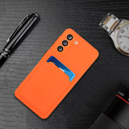 For Samsung Galaxy S24 5G / S25 5G Card Slot Design Shockproof TPU Phone Case(Orange) - Galaxy S24 5G Cases by PMC Jewellery | Online Shopping South Africa | PMC Jewellery | Buy Now Pay Later Mobicred