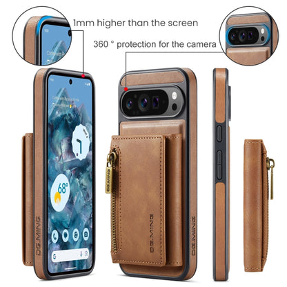 For Google Pixel 9 Pro XL DG.MING M5 Series Zip RFID Multi Card Detachable Leather Phone Case(Brown) - Google Cases by DG.MING | Online Shopping South Africa | PMC Jewellery | Buy Now Pay Later Mobicred