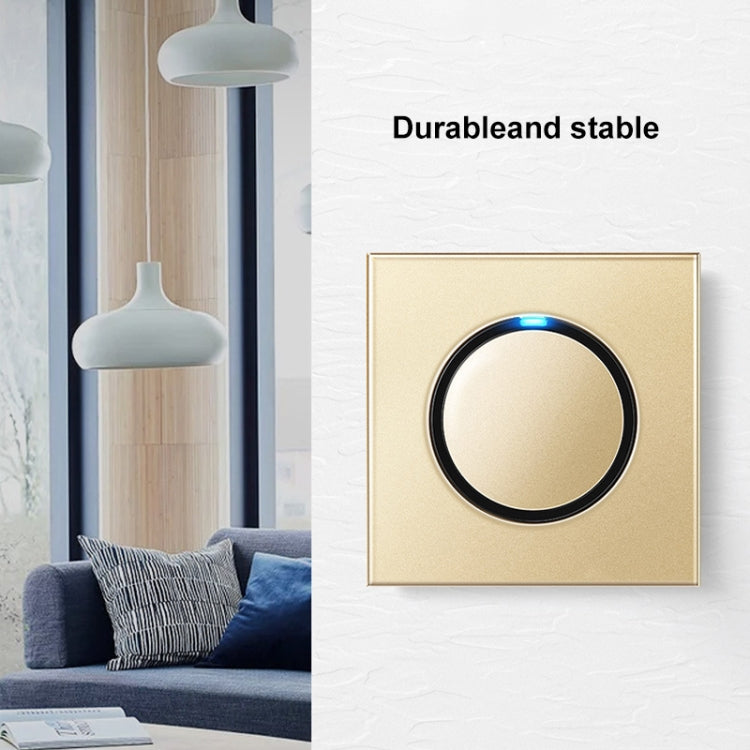 86mm Round LED Tempered Glass Switch Panel, Gold Round Glass, Style:One Open Multiple Control - Switch by PMC Jewellery | Online Shopping South Africa | PMC Jewellery | Buy Now Pay Later Mobicred