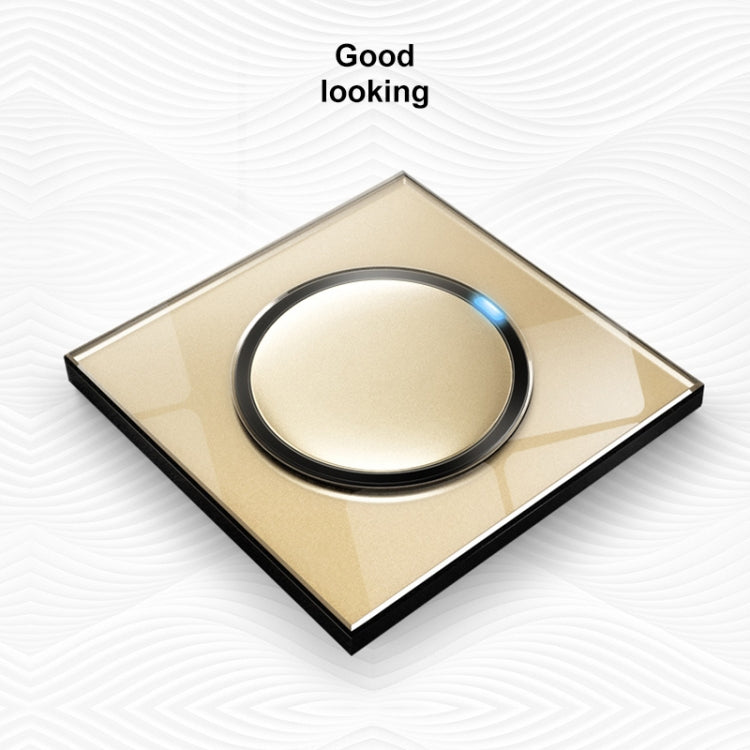 86mm Round LED Tempered Glass Switch Panel, Gold Round Glass, Style:Telephone Socket - Switch by PMC TechLife | Online Shopping South Africa | PMC TechLife | Buy Now Pay Later Mobicred