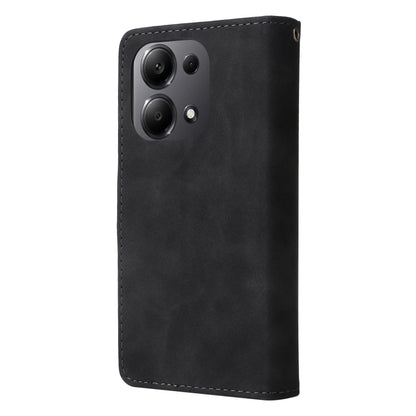 For Xiaomi Redmi Note 13 Pro 4G Multifunctional Frosted Zipper Wallet Leather Phone Case(Black) - Note 13 Pro Cases by PMC Jewellery | Online Shopping South Africa | PMC Jewellery | Buy Now Pay Later Mobicred