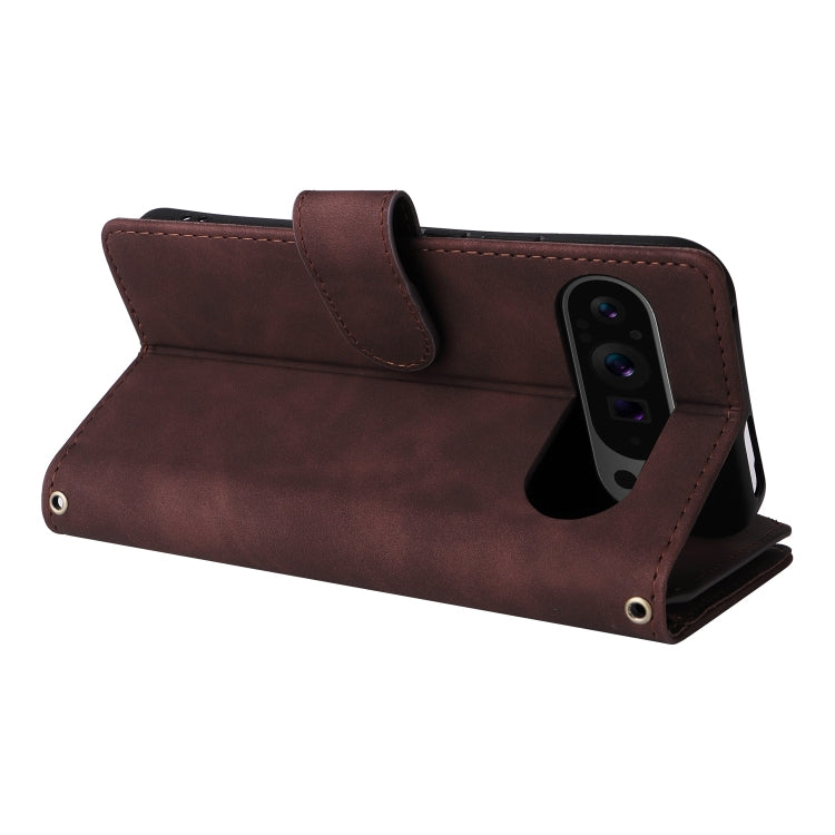 For Google Pixel 9 Pro Multifunctional Multi-Card Wallet Phone Leather Case(Coffee) - Google Cases by PMC Jewellery | Online Shopping South Africa | PMC Jewellery | Buy Now Pay Later Mobicred