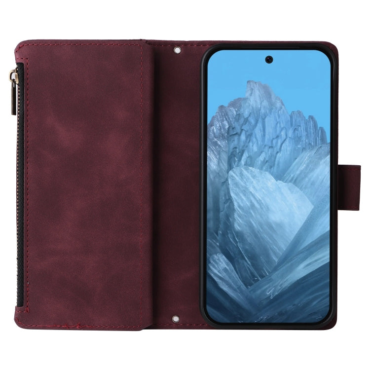 For Google Pixel 9 Multifunctional Multi-Card Wallet Phone Leather Case(Wine Red) - Google Cases by PMC Jewellery | Online Shopping South Africa | PMC Jewellery | Buy Now Pay Later Mobicred