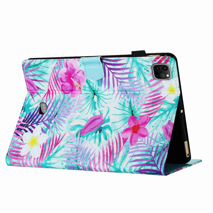 For iPad 11 Pro 2024 / 2020 / Air 4 10.9 Painted Pattern Stitching Smart Leather Tablet Case(Bougainvillea) - iPad Air (2022) / (2020) 10.9 Cases by PMC TechLife | Online Shopping South Africa | PMC TechLife | Buy Now Pay Later Mobicred