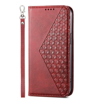 For Google Pixel 9 Pro Cubic Grid Calf Texture Magnetic Leather Phone Case(Red) - Google Cases by PMC Jewellery | Online Shopping South Africa | PMC Jewellery | Buy Now Pay Later Mobicred