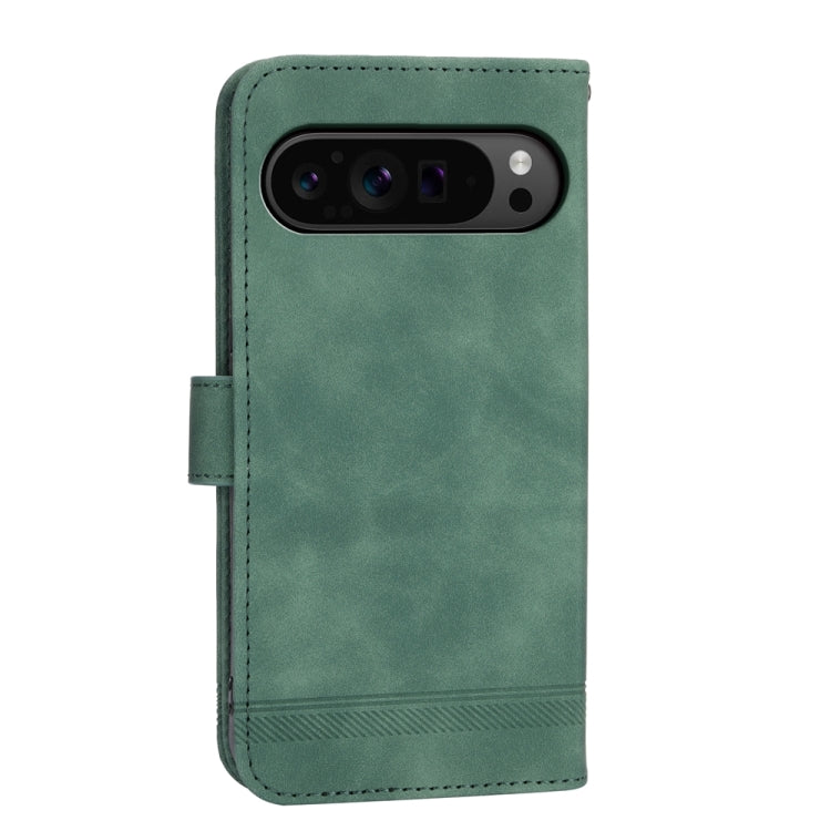 For Google Pixel 9 Pro Dierfeng Dream Line TPU + PU Leather Phone Case(Green) - Google Cases by PMC Jewellery | Online Shopping South Africa | PMC Jewellery | Buy Now Pay Later Mobicred