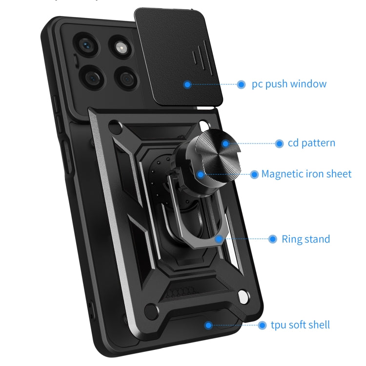 For Honor X8b Sliding Camera Cover Design TPU+PC Phone Case(Black) - Honor Cases by PMC TechLife | Online Shopping South Africa | PMC TechLife | Buy Now Pay Later Mobicred