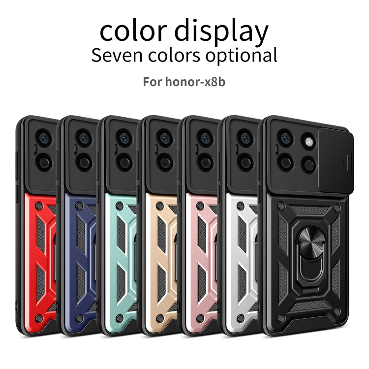 For Honor X8b Sliding Camera Cover Design TPU+PC Phone Case(Silver) - Honor Cases by PMC TechLife | Online Shopping South Africa | PMC TechLife | Buy Now Pay Later Mobicred