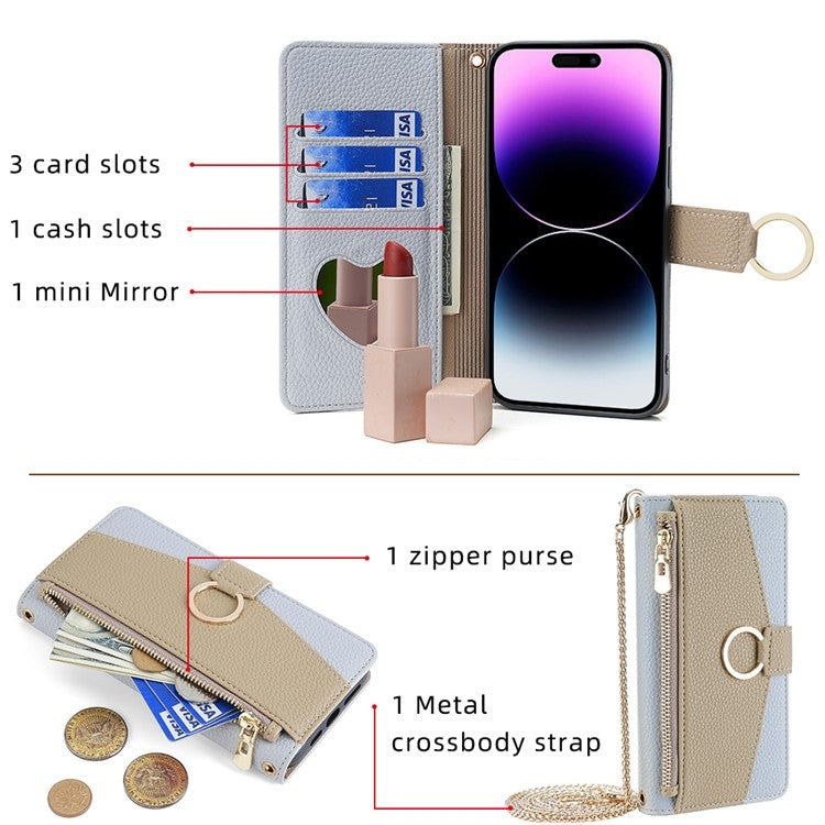 For Huawei nova 8 Crossbody Litchi Texture Leather Phone Case(Blue) - Huawei Cases by PMC TechLife | Online Shopping South Africa | PMC TechLife | Buy Now Pay Later Mobicred
