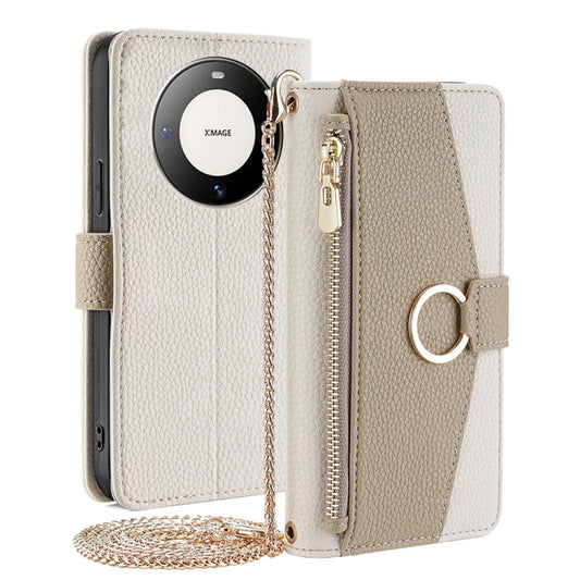 For Huawei Mate 60 Pro / Mate 60 Pro+ Crossbody Litchi Texture Leather Phone Case(White) - Huawei Cases by PMC Jewellery | Online Shopping South Africa | PMC Jewellery | Buy Now Pay Later Mobicred