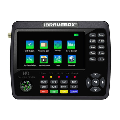 iBRAVEBOX V10 Finder Max 4.3 inch Display Digital Satellite Meter Signal Finder, Support DVB-S/S2/S2X, Plug Type:EU Plug(Black) - Satellite Finder by PMC Jewellery | Online Shopping South Africa | PMC Jewellery | Buy Now Pay Later Mobicred