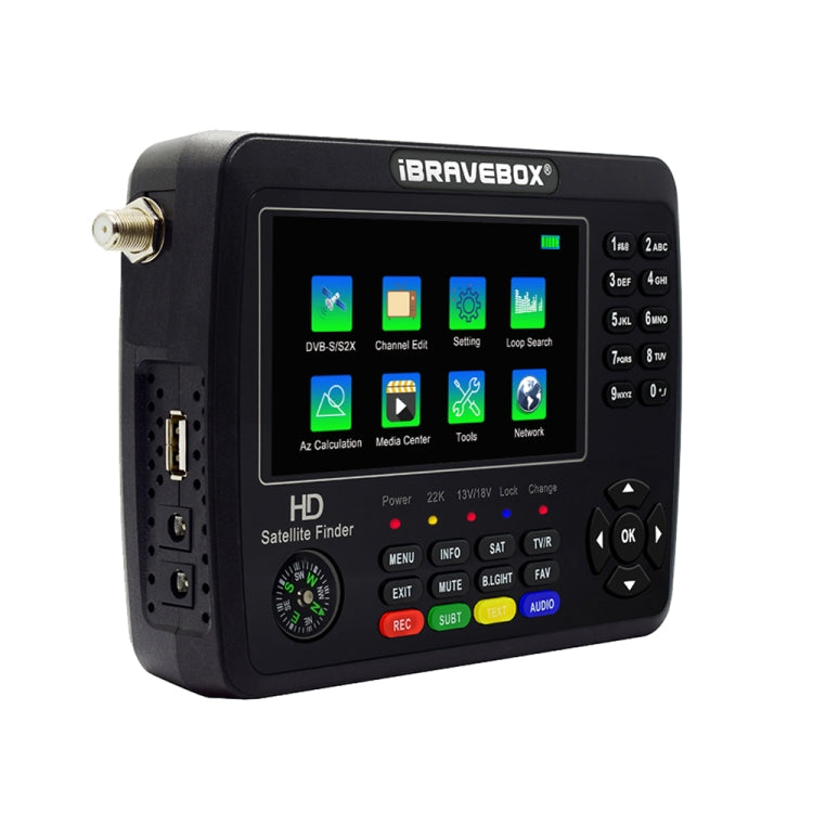 iBRAVEBOX V10 Finder Max 4.3 inch Display Digital Satellite Meter Signal Finder, Support DVB-S/S2/S2X, Plug Type:UK Plug(Black) - Satellite Finder by PMC Jewellery | Online Shopping South Africa | PMC Jewellery | Buy Now Pay Later Mobicred